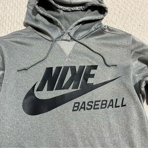 Nike Dri-FIT Heather Gray Baseball Hoodie Backwards K Men’s S